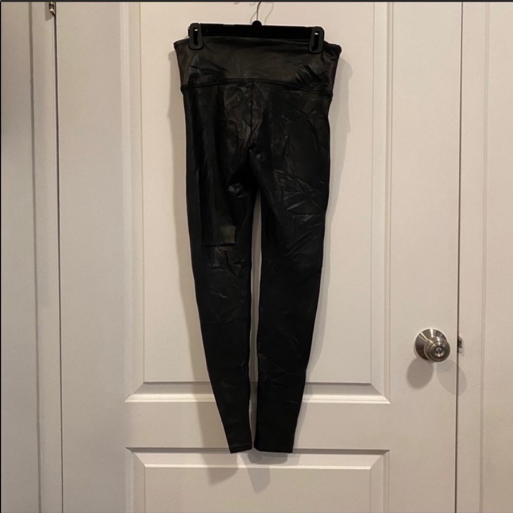 Spanx Faux Leather Side Stripe Leggings - Picture 8 of 8